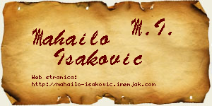 Mahailo Isaković vizit kartica